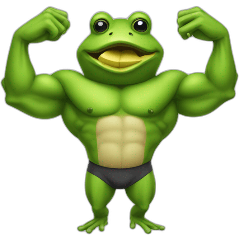 body builder frog man emoji