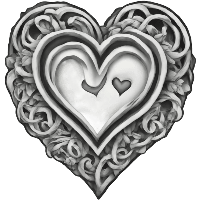 heart in tattoo style graphics emoji