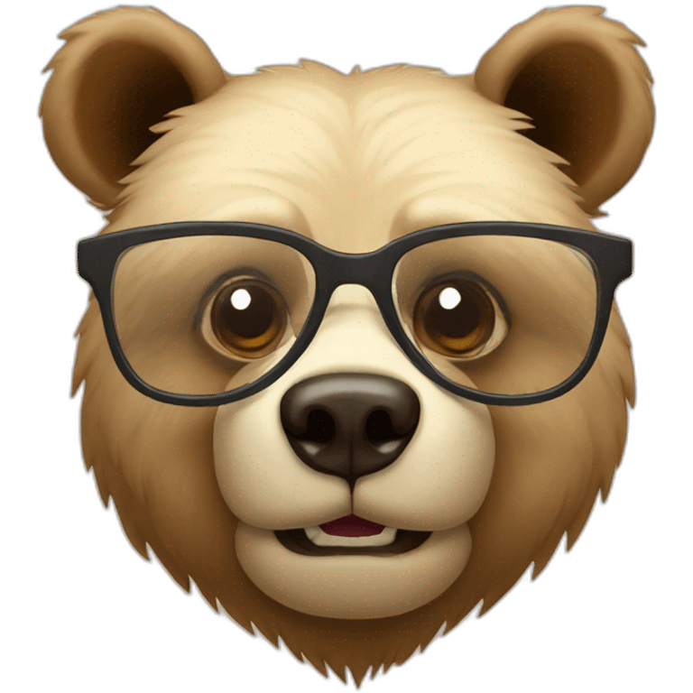 Bear in glasses emoji