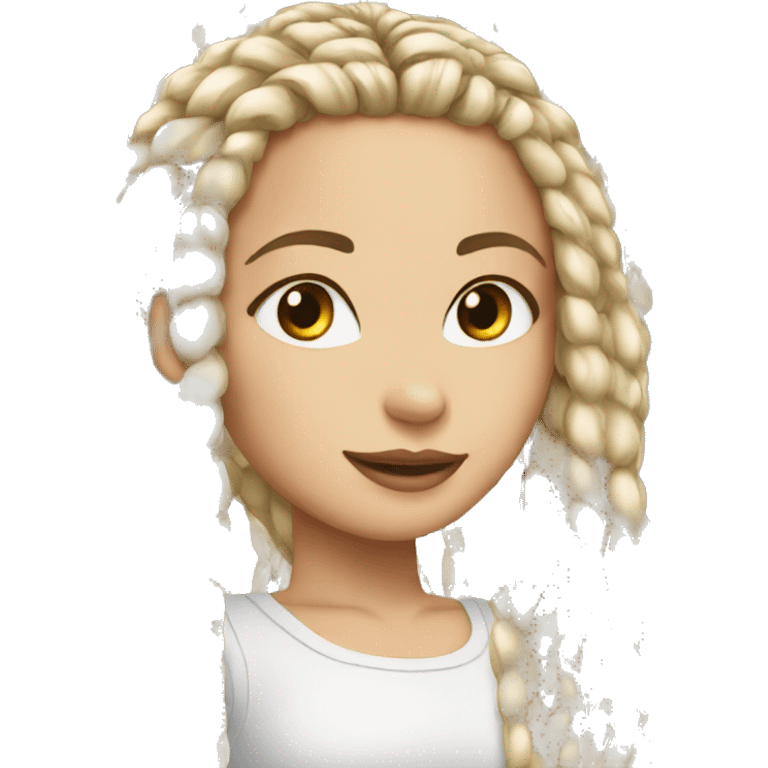 White girl with box braids emoji