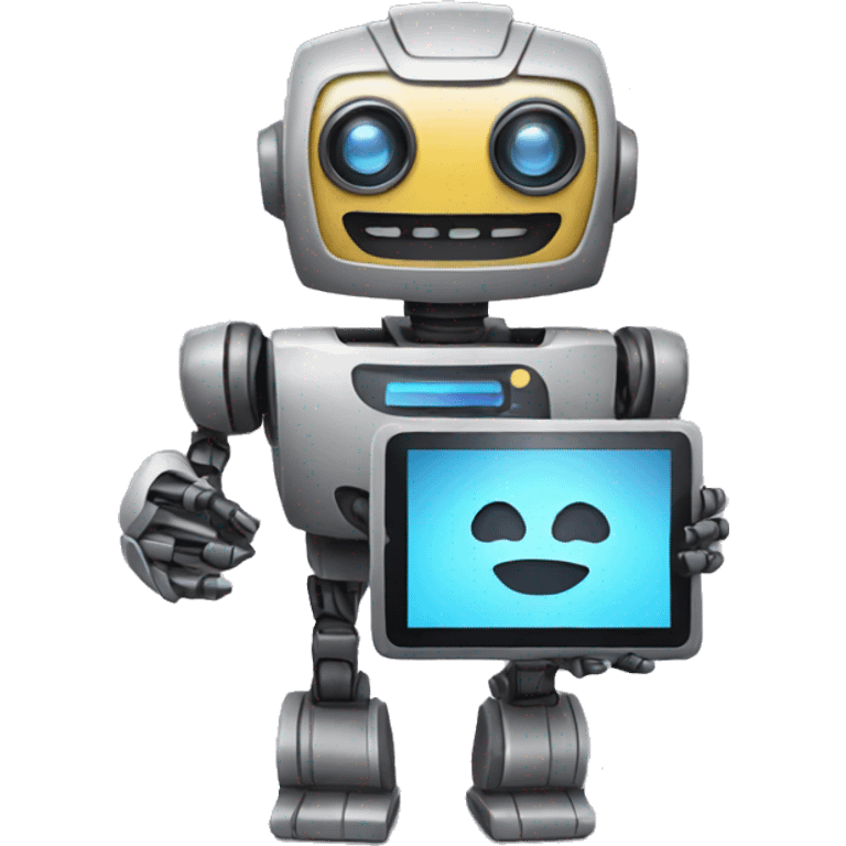 robot holding a video icon emoji