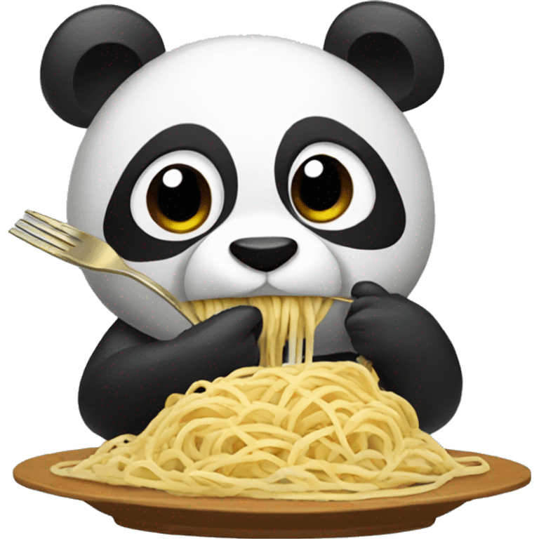 Panda eating  spaghetti  emoji