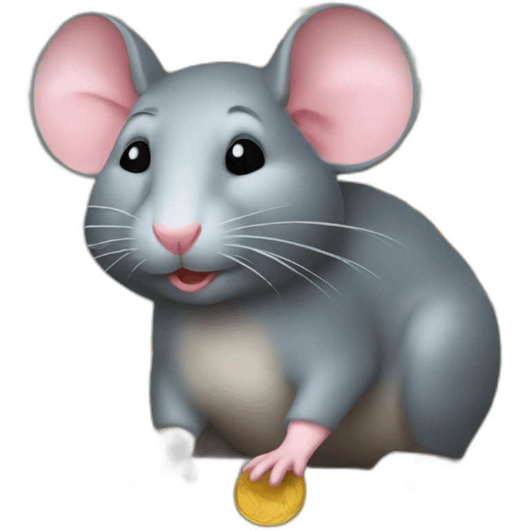 Rat with gold coins emoji