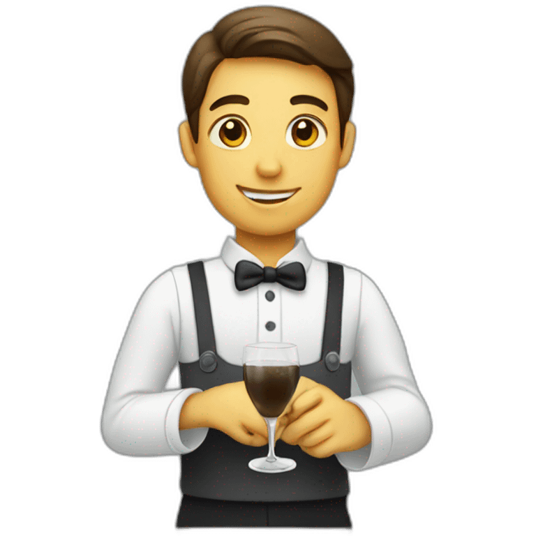 waiter delivering drink emoji