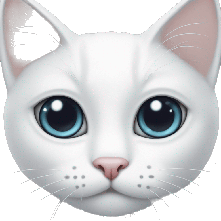 white cat with different eyes  emoji