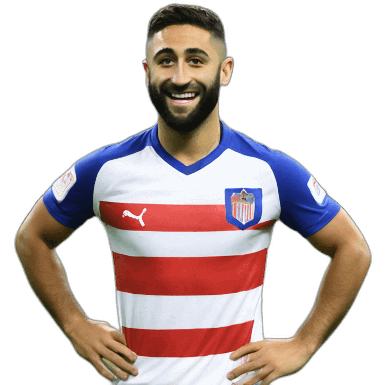 Nabil fekir montre son maillot au public emoji