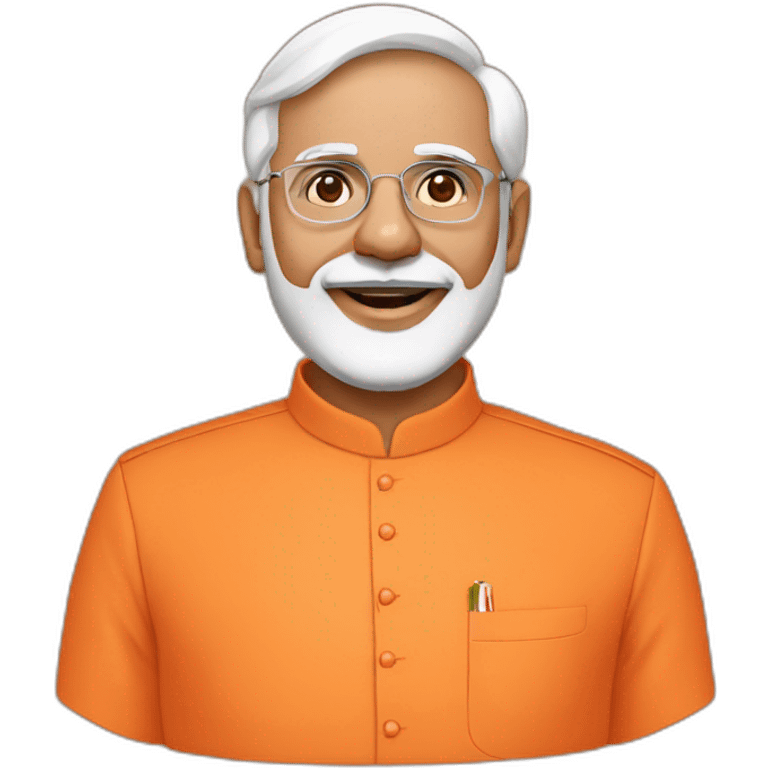 Narendar Modi in an orange kurta emoji