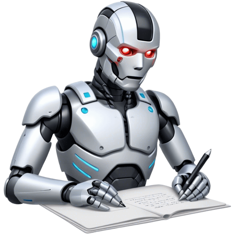 cyborg writing on paper emoji