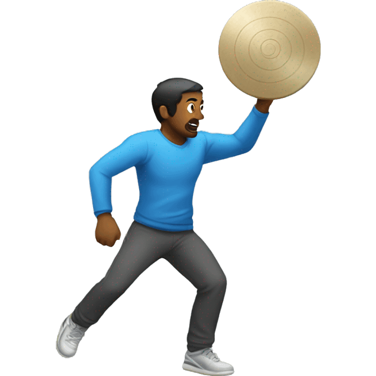 Man throwing disc emoji