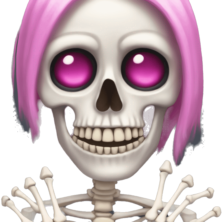 Skeleton with pink nails emoji