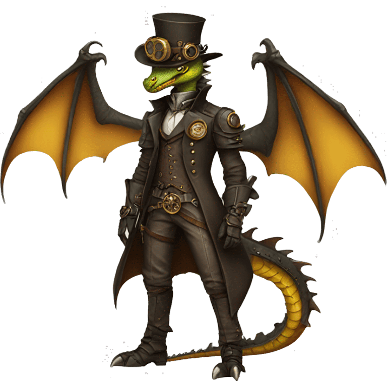 Steampunk Dragon full body emoji