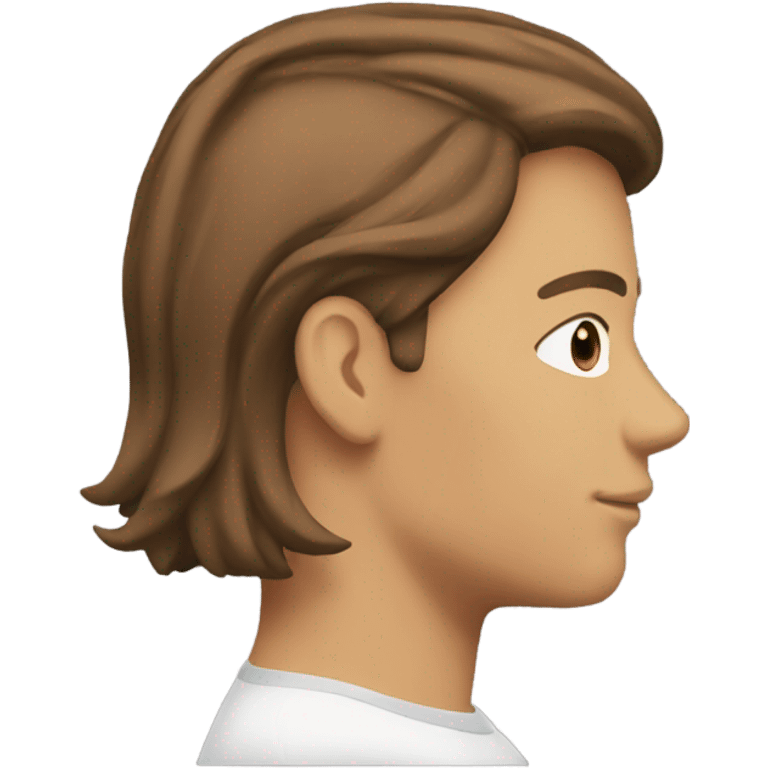 Back of the head brown hair emoji