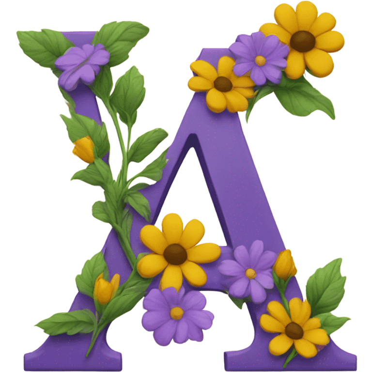 Letter A with flowers emoji