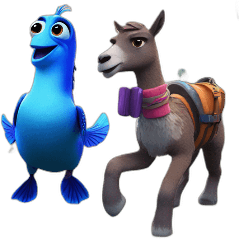 finding dory with fortnite llama emoji