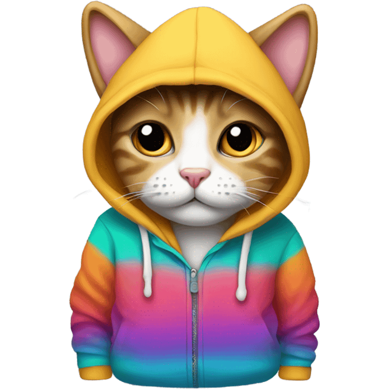 Cat wearing hoodie  emoji