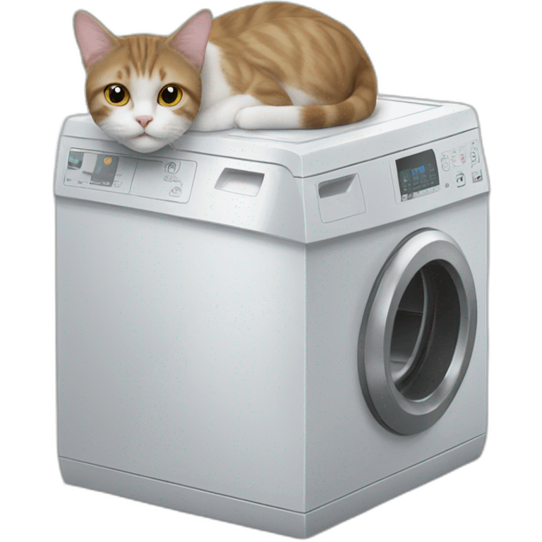 A cat sitting on top of a washing machine  emoji