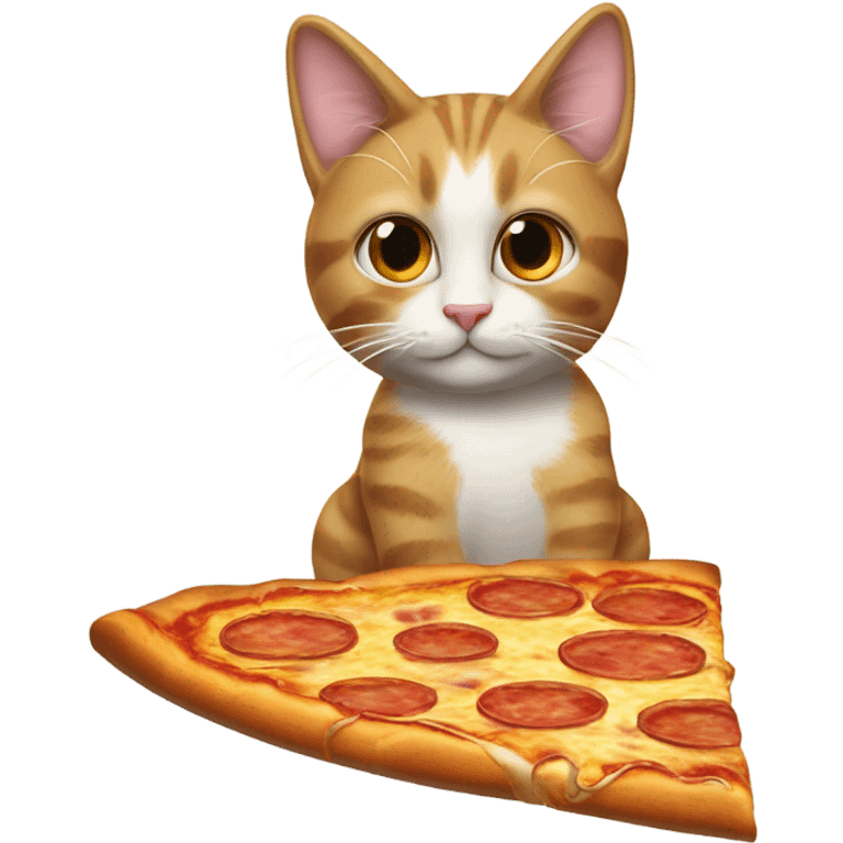 Cat eating pizza emoji