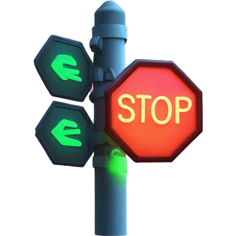 stop sign glowing neon emoji