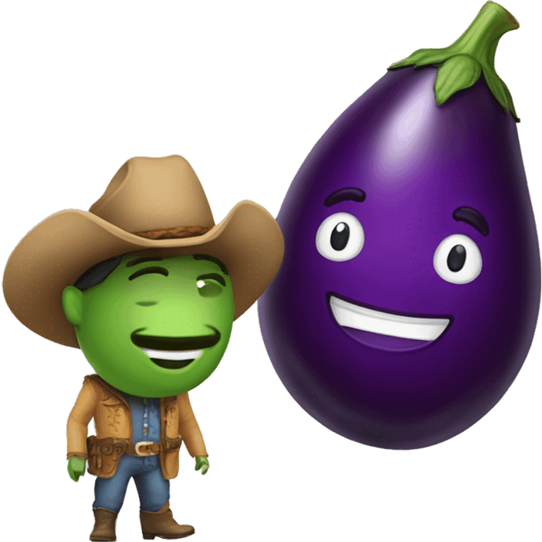 eggplant with cowboy emoji