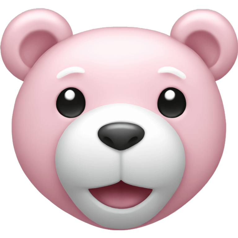 Light pink teddy bear with white heart emoji