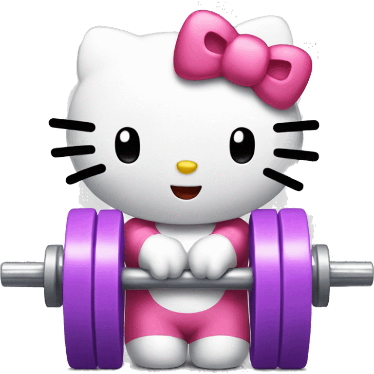 Hello kitty lifting weights  emoji