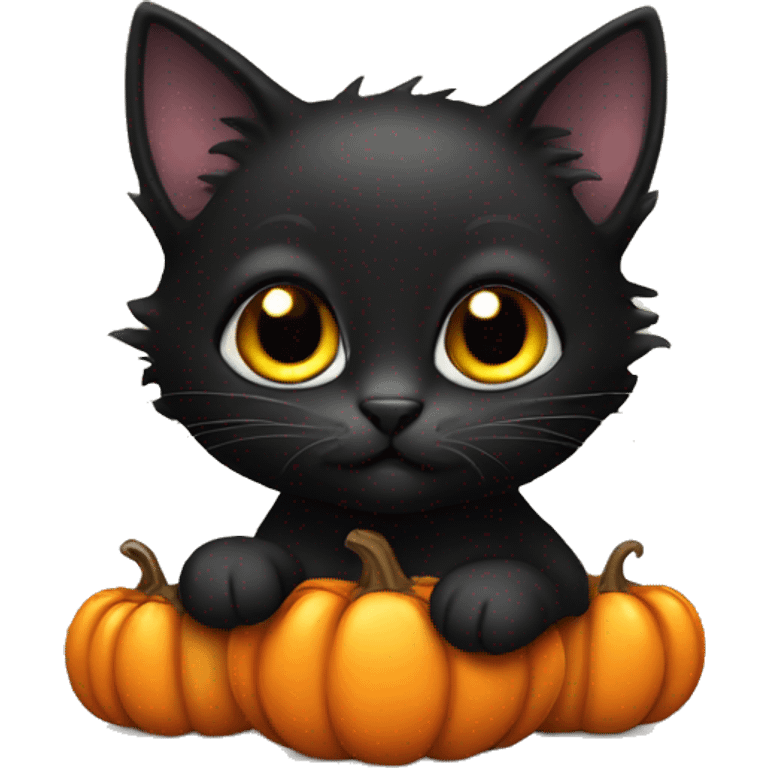 Halloween black kitten emoji