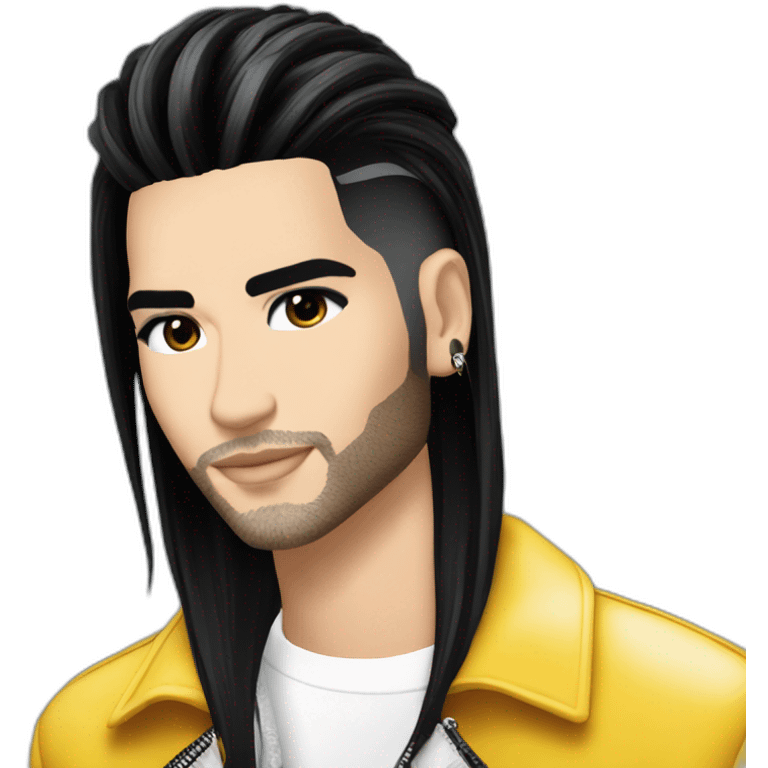 Bill Kaulitz black hair with highlights emoji