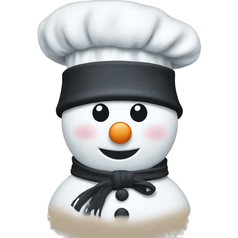 snowman with chefs hat and apron emoji