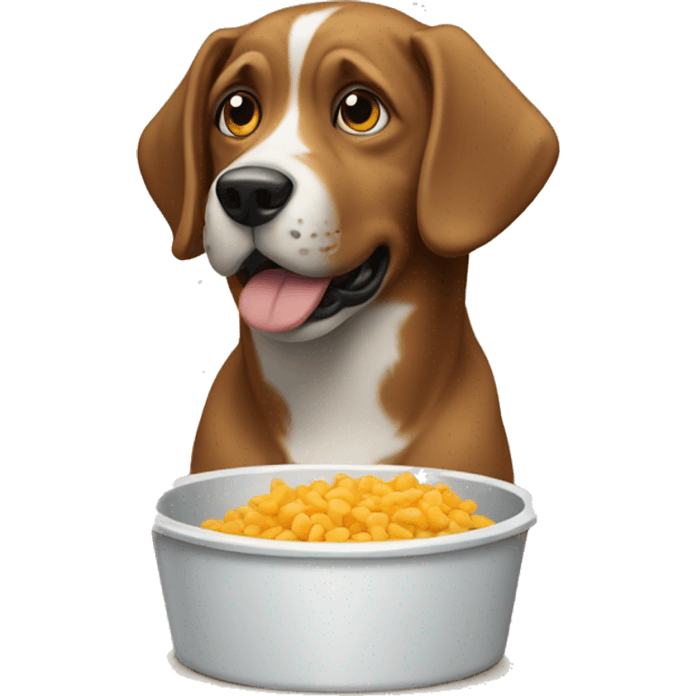 Dog where they have food emoji