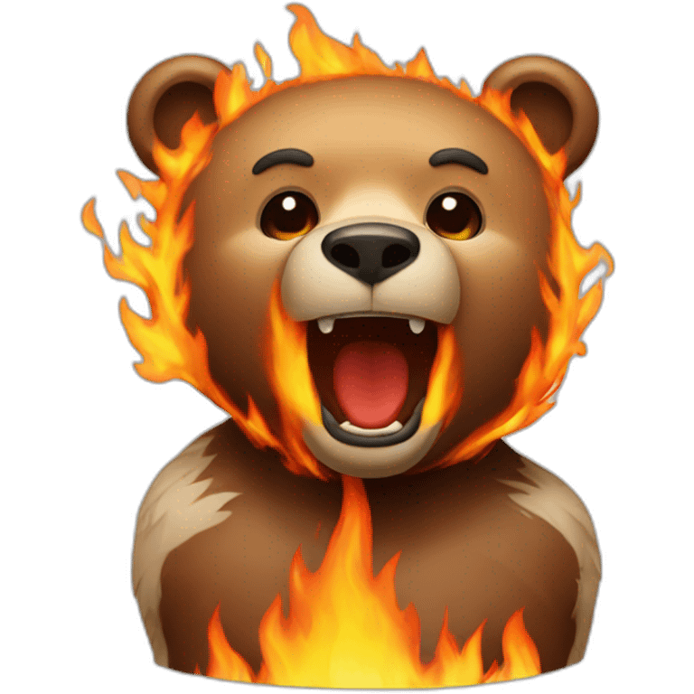 Bear on fire emoji