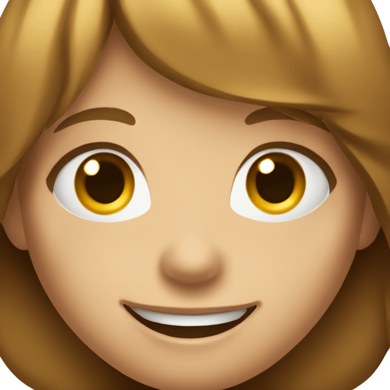 smiling girl with brown hair and gold tooth emoji