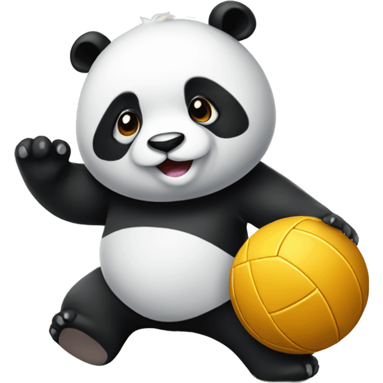 A panda with a volleyball emoji