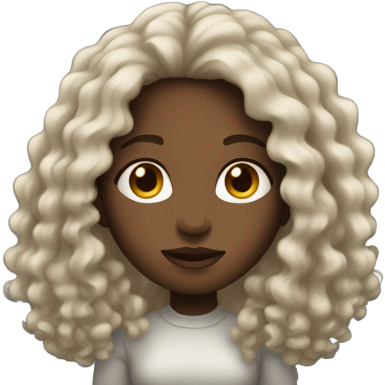 Black girl what long curly hair  emoji