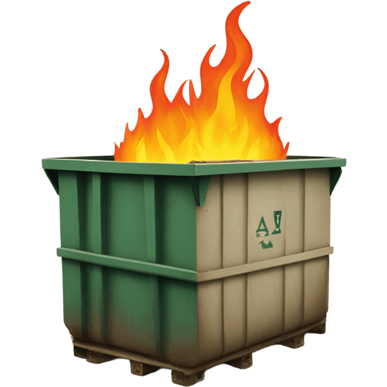 a dumpster on fire emoji