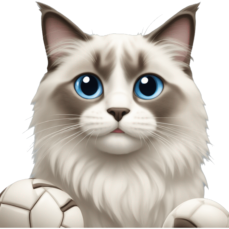 Ragdoll cat playing with ball emoji