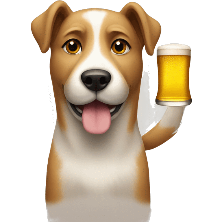 Dog with a beer emoji