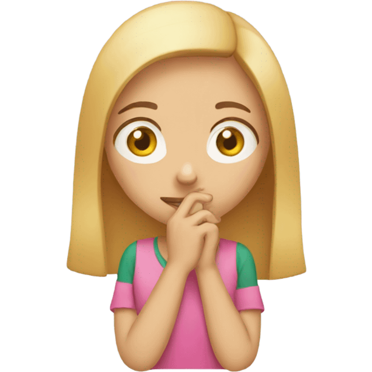 Girl holding nose emoji