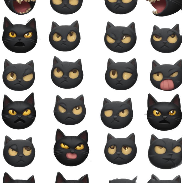 Black cat being mad emoji