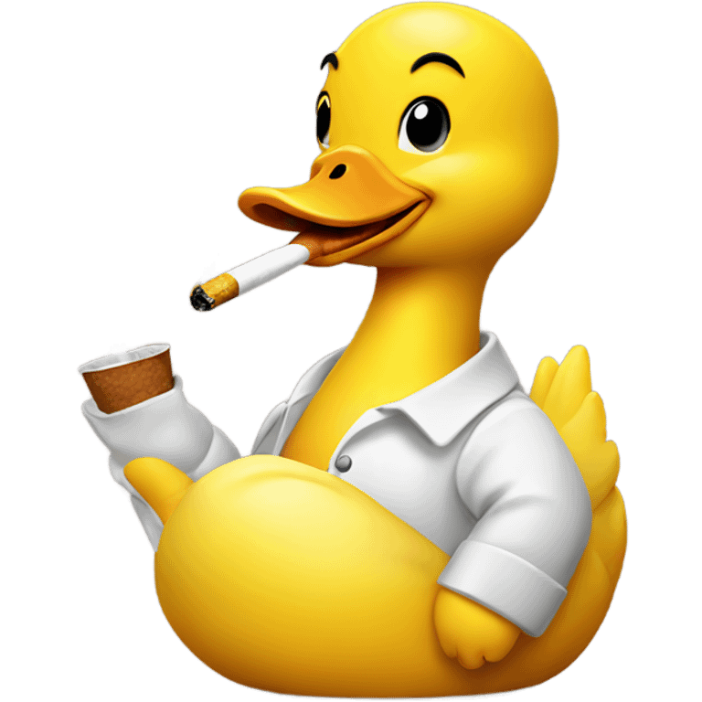 Yellow duckie smoking emoji