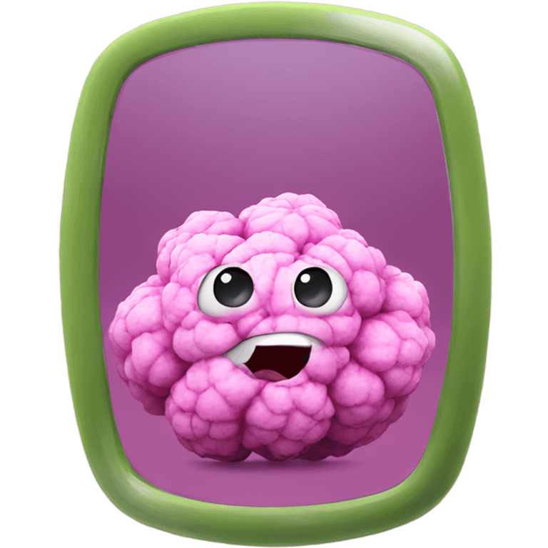 pink cauliflower looking in mirror emoji