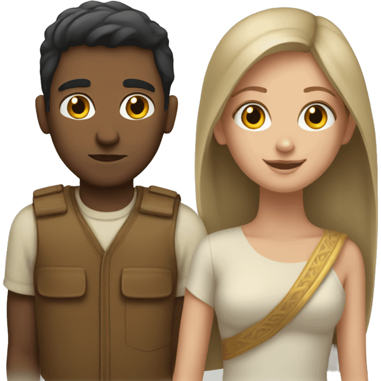 White female and Indian male  emoji