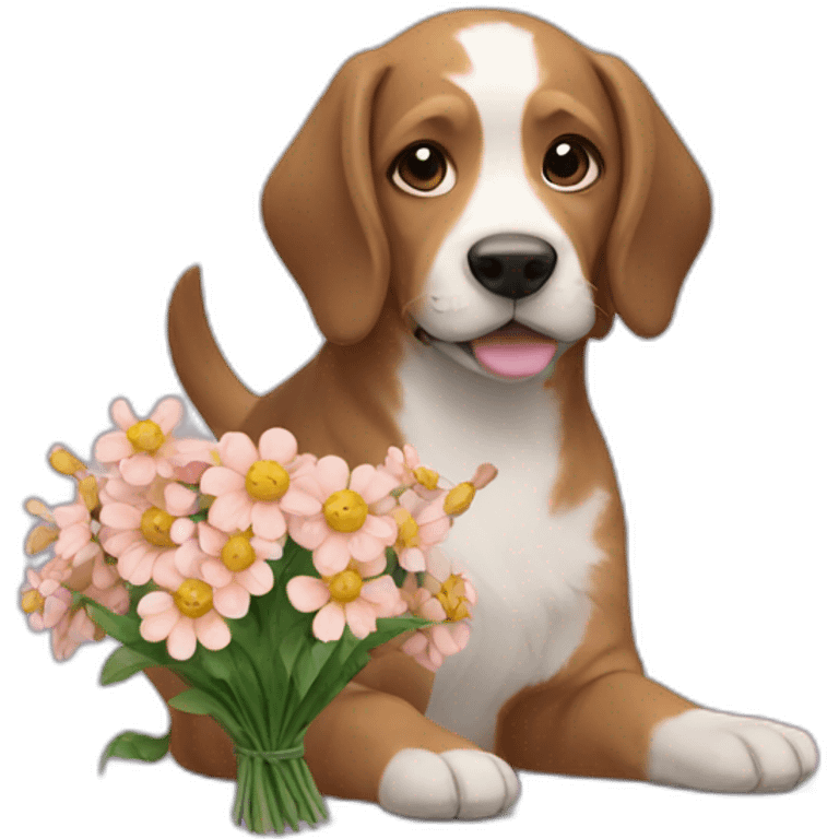 Dog with flowers emoji