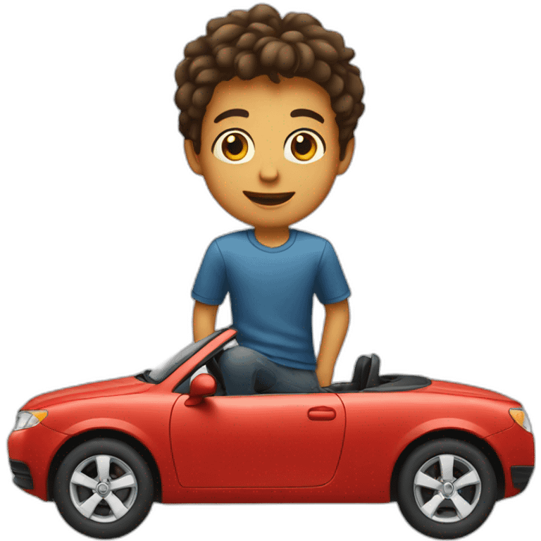 a boy on a car emoji