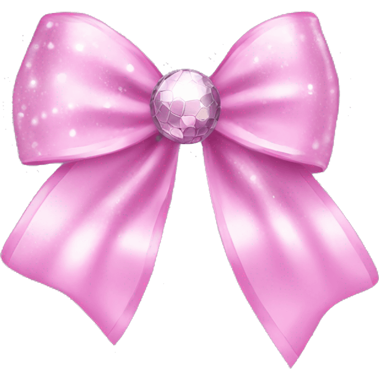 Disco ball light pink bow emoji