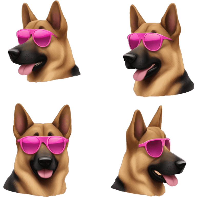 A german sheoerd with pink sunglasses emoji