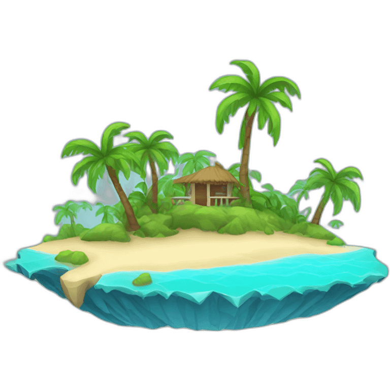 small Caribbean island with palmtrees emoji