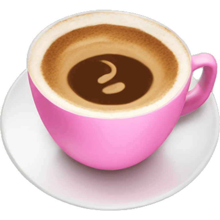 a coffee cup with a pink cappuccino inside emoji