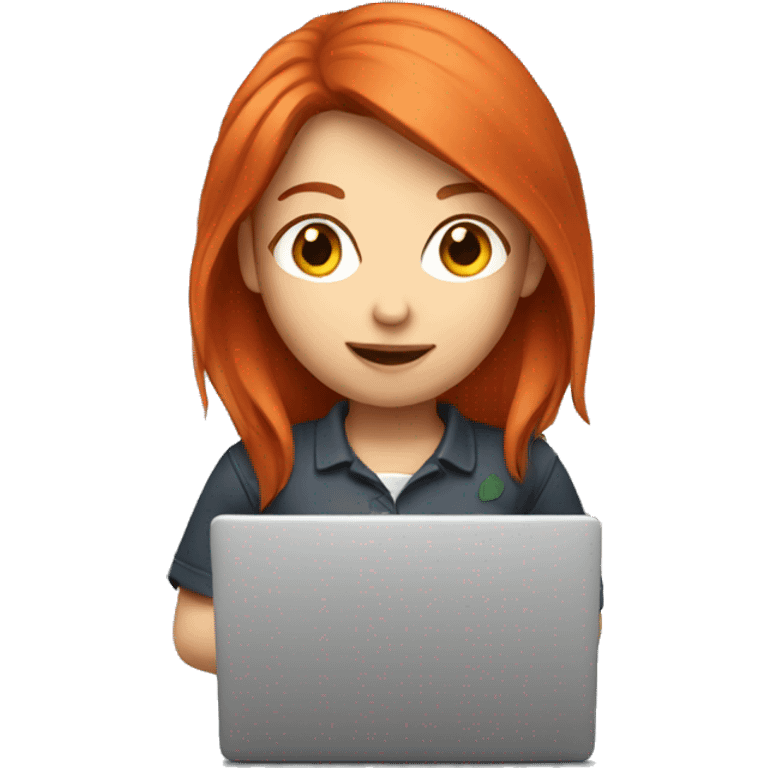 A red-haired girl with a laptop emoji