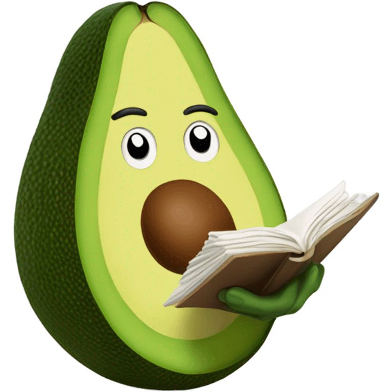 Avocado reading emoji