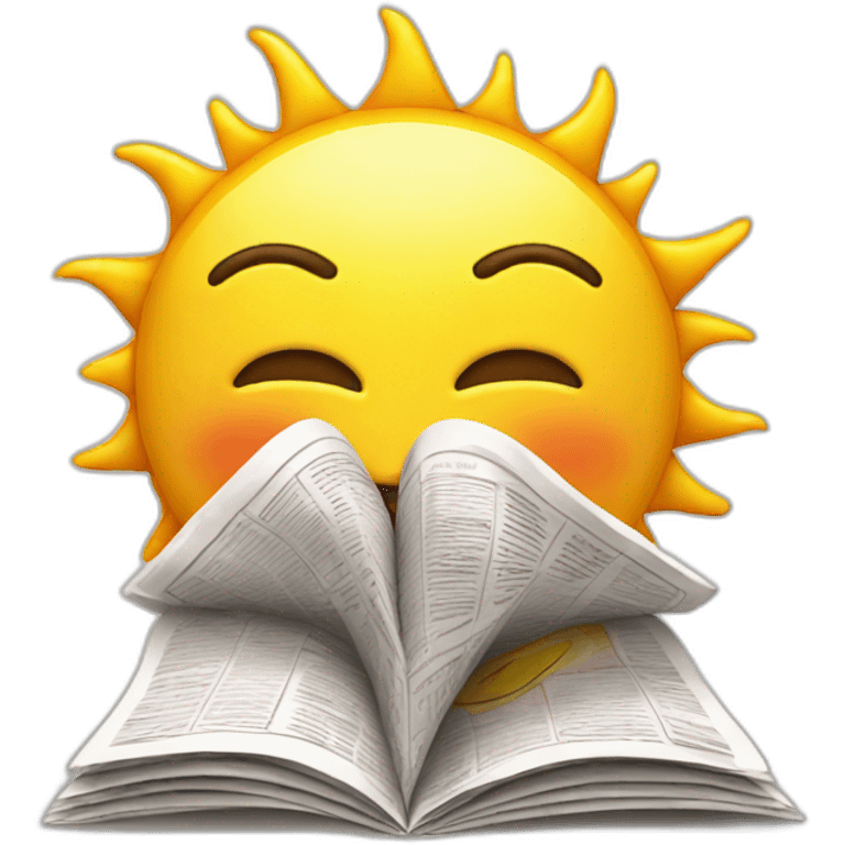 A sun reading newspaper emoji